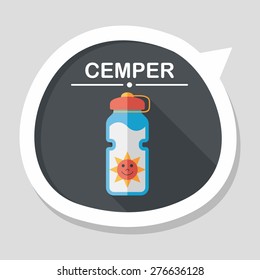 sports water bottle flat icon with long shadow,eps10