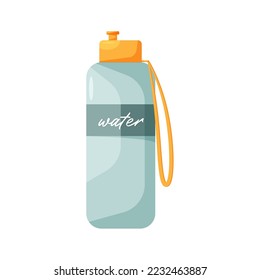 sports water bottle. Flat vector illustration isolated on white background