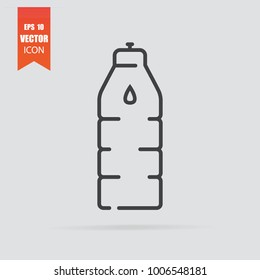 Sports water bottle icon in flat style isolated on grey background. For your design, logo. Vector illustration.