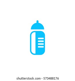 Sports water bottle icon flat. Blue pictogram on white background. Vector illustration symbol