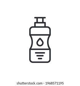 Sports water bottle icon. outline icon and simple line pictogram. Isolated vector illustration. Reusable glass water bottle line black icon. Kitchenware pictogram. Zero waste lifestyle. Eco friendly.
