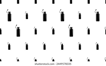 Sports Water Bottle Icon Seamless Pattern, Water, Liquid, Beverage Container Vector Art Illustration