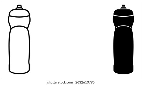 Sports water bottle icon set.