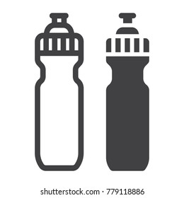 Sports water bottle line and glyph icon, fitness and sport, hydro flask sign vector graphics, a linear pattern on a white background, eps 10.