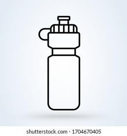 Sports Water Bottle Linear Icon. Plastic Bottle In Line Style. Vector Illustration