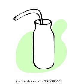 Sports water bottle linear icon. plastic bottle in line style. vector illustration