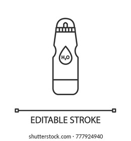Sports water bottle linear icon. Thin line illustration. Contour symbol. Vector isolated outline drawing. Editable stroke