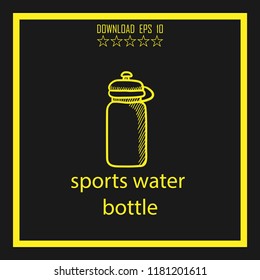 sports water bottle sketch vector icon