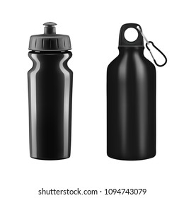 Sports water bottles on white background.Vector illustration.