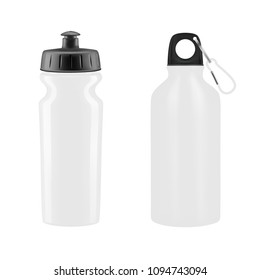 Sports water bottles on white background.Vector illustration.