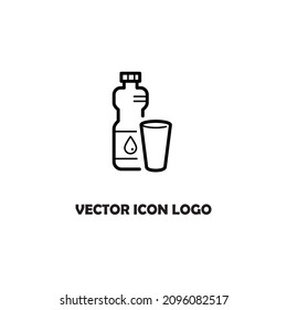 Sports water bottles vector icon