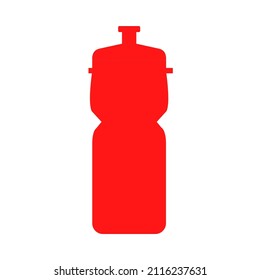 sports water plastic bottle with lid icon silhouette vector