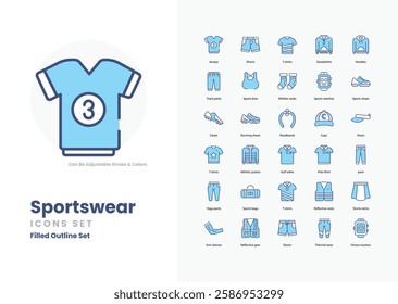 sports wear vector icon collection stock illustration