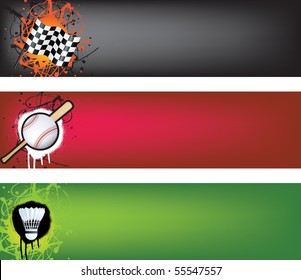 sports web banner grunge style colour illustration