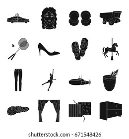 sports, wedding, medicine and other web icon in black style.transportation, furniture, badminton icons in set collection.
