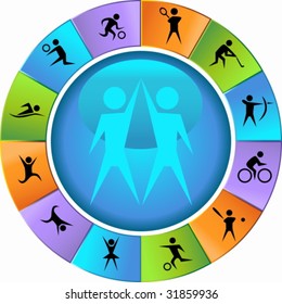 Sports Wheel Icon Set