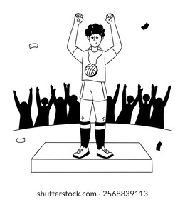 Sports winner illustration in hand drawn style 

