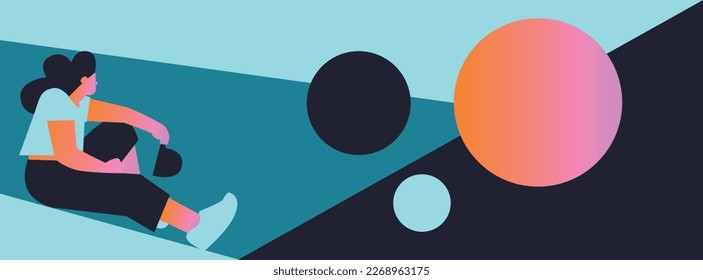 Sports woman. Sports background. Creative illustration for poster, web, landing, page, cover, ad, greeting, card, promotion. Eps 10 vector.