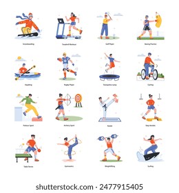Sports and Workouts Flat icons