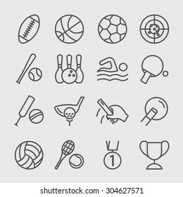 Sports world line icon