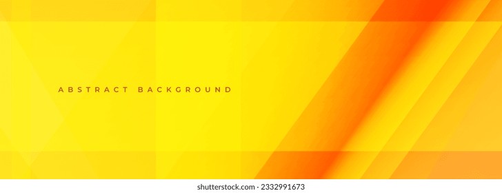 Sports yellow modern abstract wide background with diagonal geometric lines. Trendy yellow abstract banner for presentation or advertising. Vector illustration