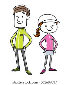 Sports: young couple dressed in sportswear