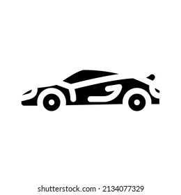Sportscar High Speed Transport Glyph Icon Vector. Sportscar High Speed Transport Sign. Isolated Contour Symbol Black Illustration