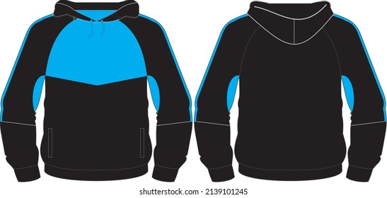 Sportsear Mens Hoodie Template Katalog, Hoodie Model Sketch Illustration, Menswear Template Digital Bekleidung Bearbeitbare Vektorgrafik Vorlage