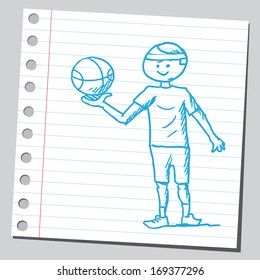 Sportsman with basket-ball