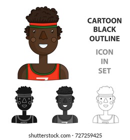 Sportsman icon in cartoon style isolated on white background. People of different profession symbol stock vector illustration.