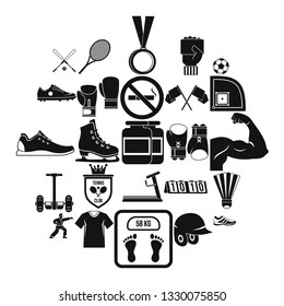 Sportsman icons set. Simple set of 25 sportsman vector icons for web isolated on white background