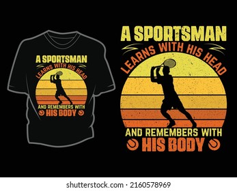 
A sportsman learn with his head retro t shirt design