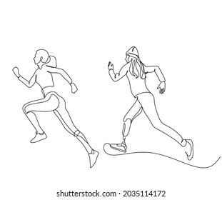 sportsman line drawing. Line art vector athlete