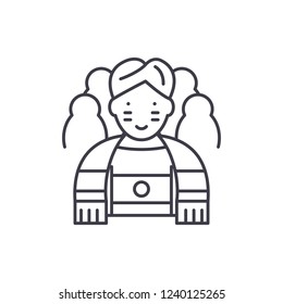 Sportsman line icon concept. Sportsman vector linear illustration, symbol, sign