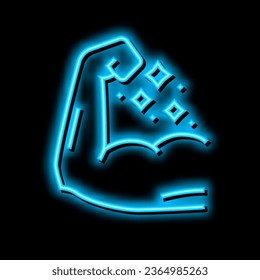 sportsman muscle neon light sign vector. sportsman muscle illustration