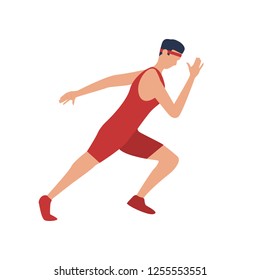 Sportsman participating in competition. Action, speed, endurance. Can be used for topics like marathon, runner, race