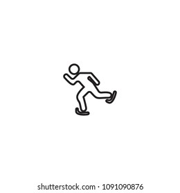 Sportsman. player Vector icon, isolated on white background in flat style. 