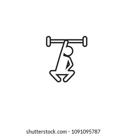 Sportsman. player Vector icon, isolated on white background in flat style. 