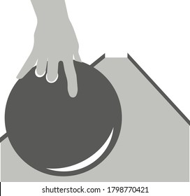 Sportsman playing bowling on a white background. Vector illustration.