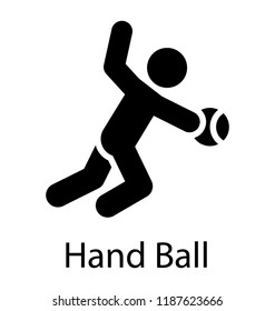 A sportsman is playing with sports ball, icon vector for handball service