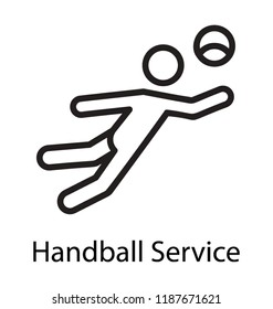 A sportsman is playing with sports ball, icon vector for handball service 