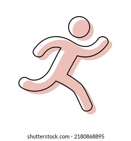 Sportsman an running outline icon design 