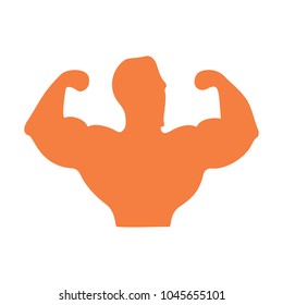 Sportsman silhouette character. Sport Fitness club creative concept. Power strength man icon.