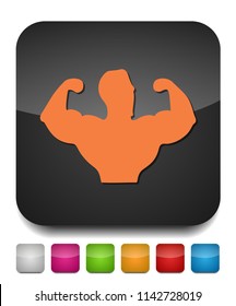 Sportsman silhouette character. Sport Fitness club creative concept. Power strength man icon.