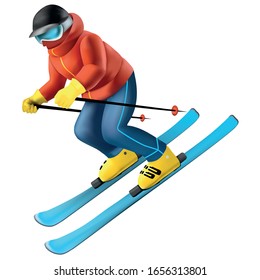 sportsman skiing. winter skiing sport