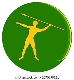 Sportsman throws javelin - icon - vector. Sport. Active activities at home. Logo.