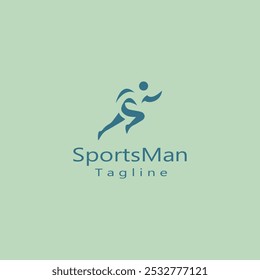 sportsman vetor logotipo design .runner logotipo