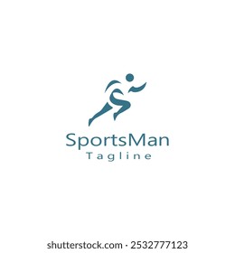 sportsman vetor logotipo design .runner logotipo