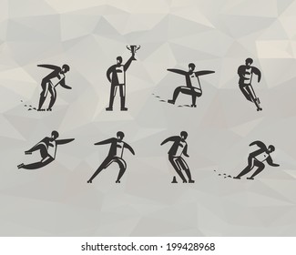 Sportsmen icons. Vector format