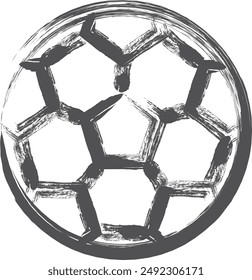 Sports-related brush-drawn single illustration soccer ball